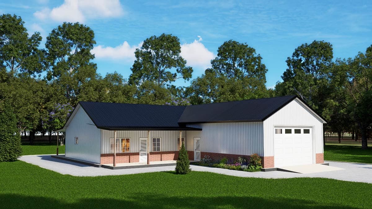 Plan 530151KTE: Modern Barndominium House Plan with Split Bedrooms and Covered Porches - Image #32 - Barndominium, Country