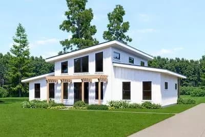Barndominium Plan with Open Great Room and Split Bedrooms