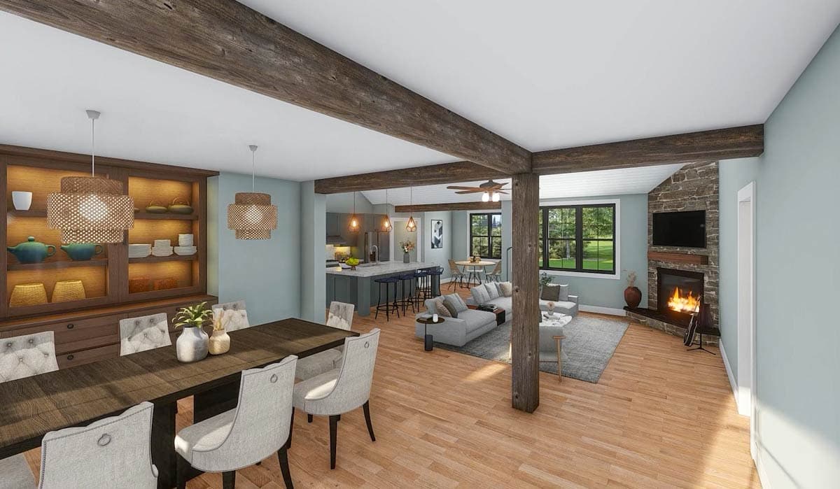 Plan 680598VR: Charming Modern Farmhouse Plan with Split Beds and Vaulted Living - Image #7 - Farmhouse, Modern Farmhouse, New American