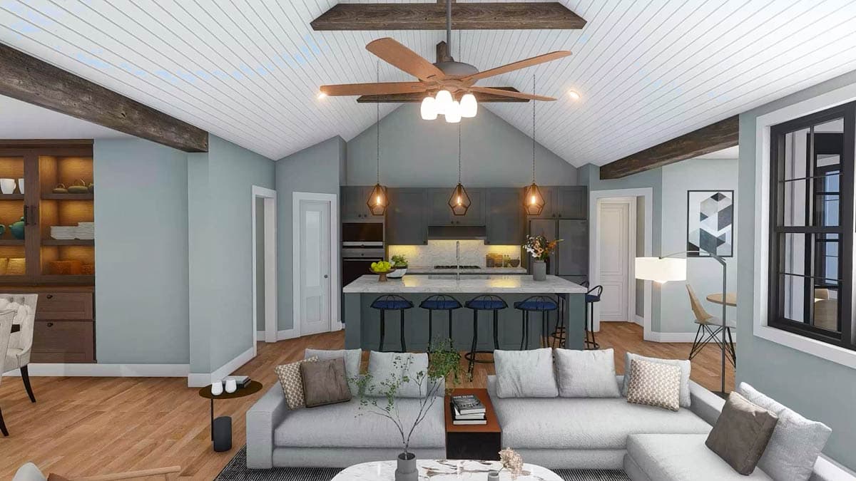Plan 680598VR: Charming Modern Farmhouse Plan with Split Beds and Vaulted Living - Image #8 - Farmhouse, Modern Farmhouse, New American