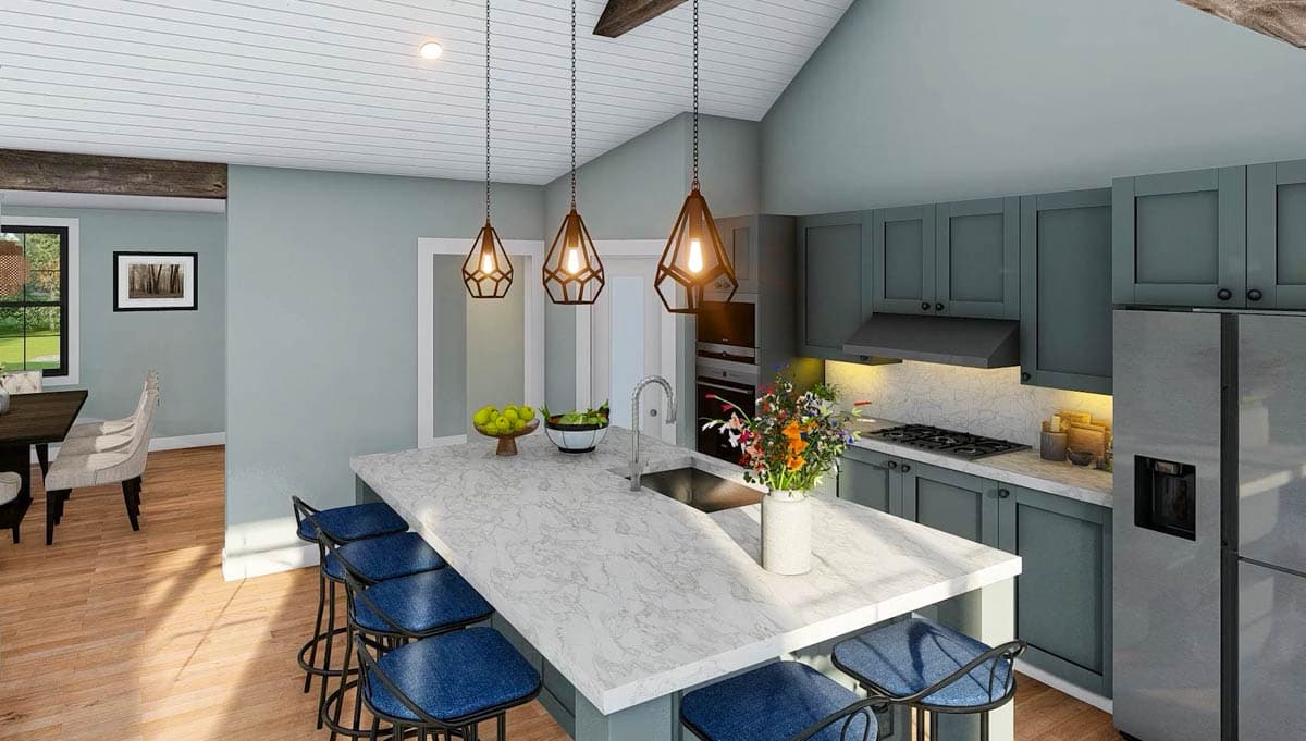 Plan 680598VR: Charming Modern Farmhouse Plan with Split Beds and Vaulted Living - Image #9 - Farmhouse, Modern Farmhouse, New American