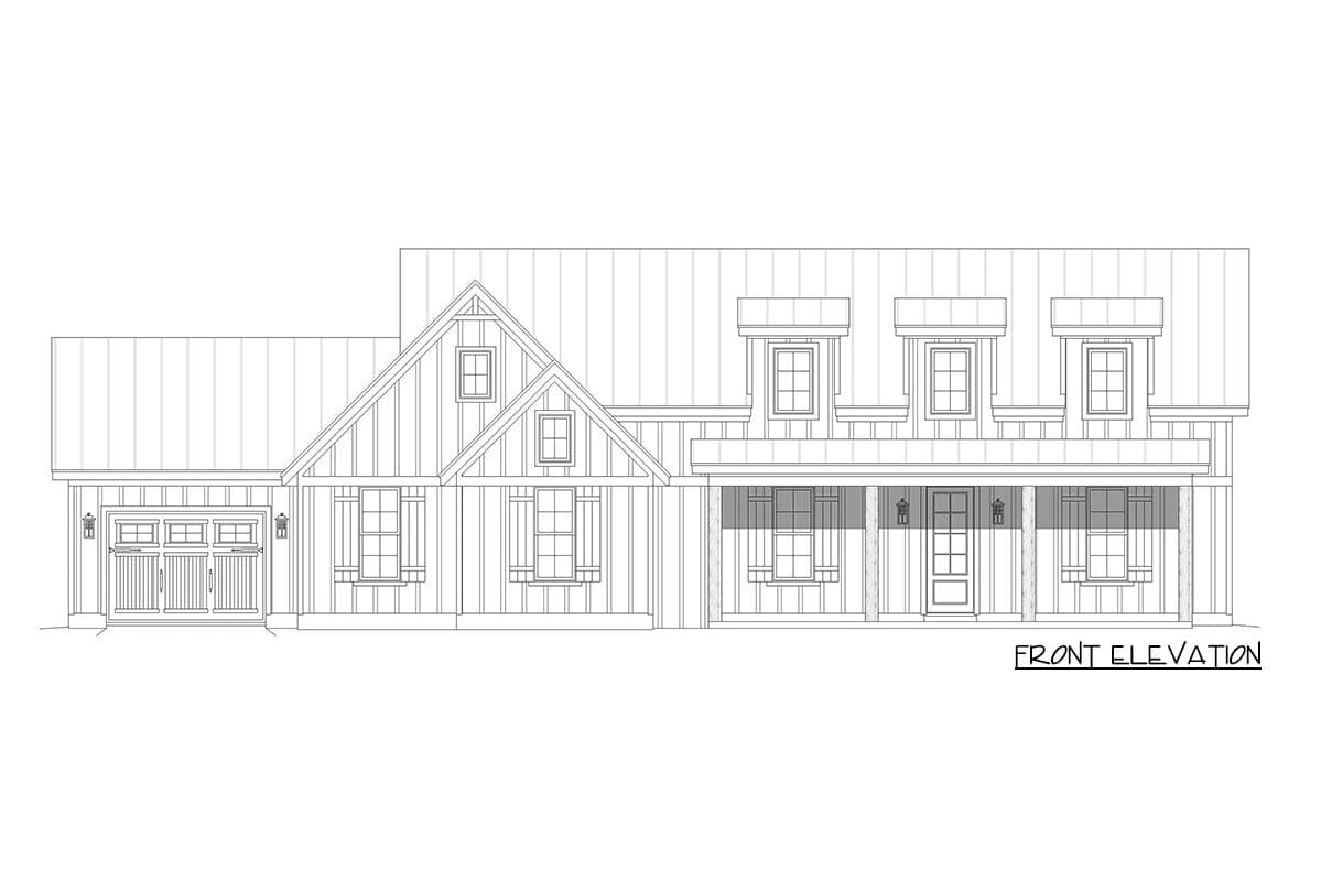 Plan 680598VR: Charming Modern Farmhouse Plan with Split Beds and Vaulted Living - Image #10 - Farmhouse, Modern Farmhouse, New American