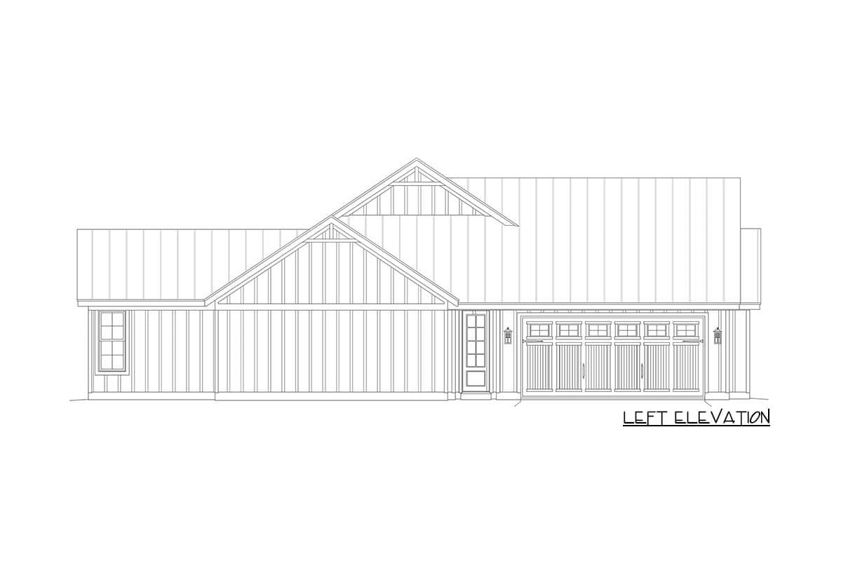 Plan 680598VR: Charming Modern Farmhouse Plan with Split Beds and Vaulted Living - Image #11 - Farmhouse, Modern Farmhouse, New American