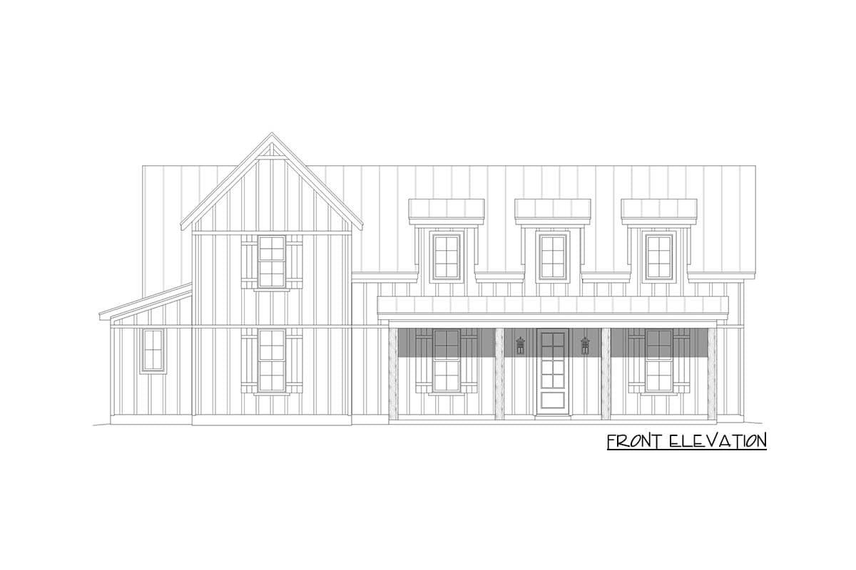 Plan 680599VR: 3-Bed Farmhouse House Plan with Split Beds and Bonus Room - Image #6 - Country, Farmhouse