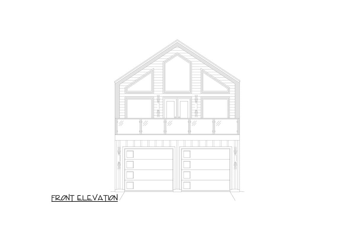 Plan 680601VR: Sleek Scandinavian House Plan with Vaulted Living and Rooftop Balcony - Image #6 - Contemporary, Scandinavian