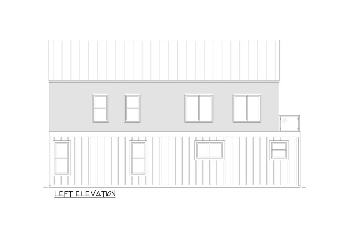 Plan 680601VR: Sleek Scandinavian House Plan with Vaulted Living and Rooftop Balcony - Image #7 - Contemporary, Scandinavian