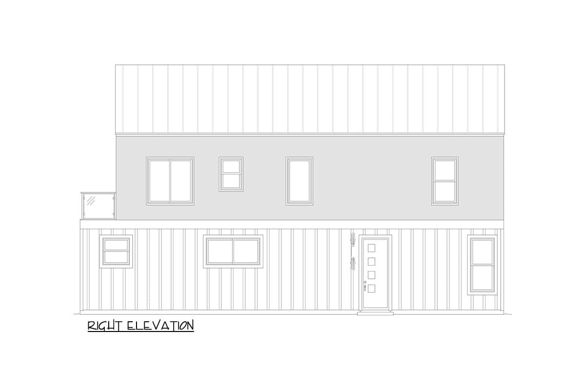 Plan 680601VR: Sleek Scandinavian House Plan with Vaulted Living and Rooftop Balcony - Image #9 - Contemporary, Scandinavian