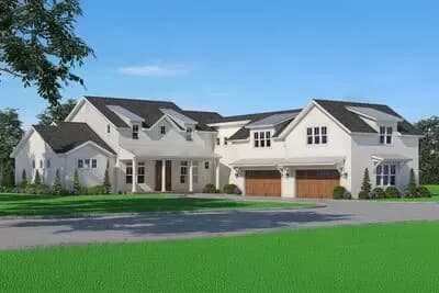 Grand Modern Farmhouse House Plan with Casita and 2nd Floor In-Law Suite - 7500 Sq Ft