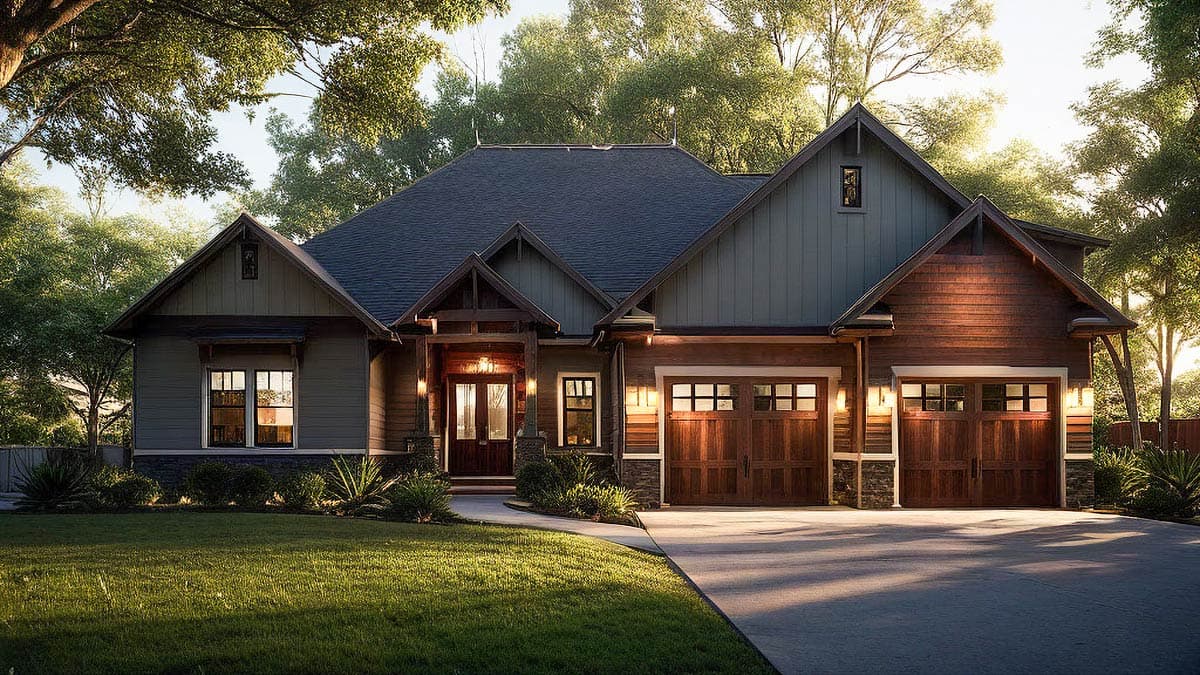 Plan 744513ABR: Elegant 5-Bedroom Craftsman House Plan with Open Layout and Home Office - Image #5 - Craftsman, Mountain, New American