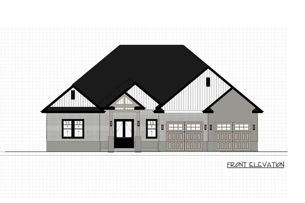 Plan 744513ABR: Elegant 5-Bedroom Craftsman House Plan with Open Layout and Home Office - Image #6 - Craftsman, Mountain, New American