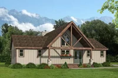 Modern Cottage House Plan with Vaulted Great Room and Dual Decks