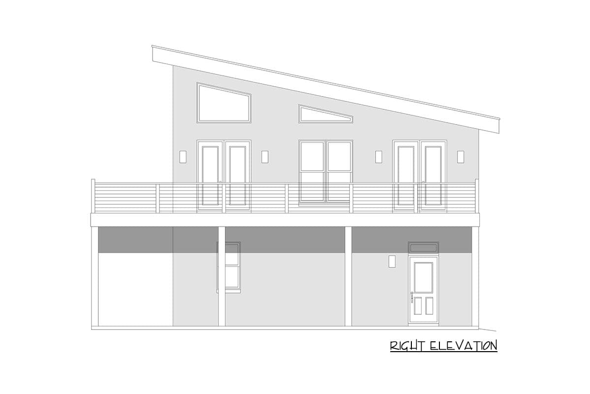 Plan 680604VR: Sleek Modern 3-Bed House Plan with Workshop and Wraparound Deck - Image #5 - Contemporary, Modern