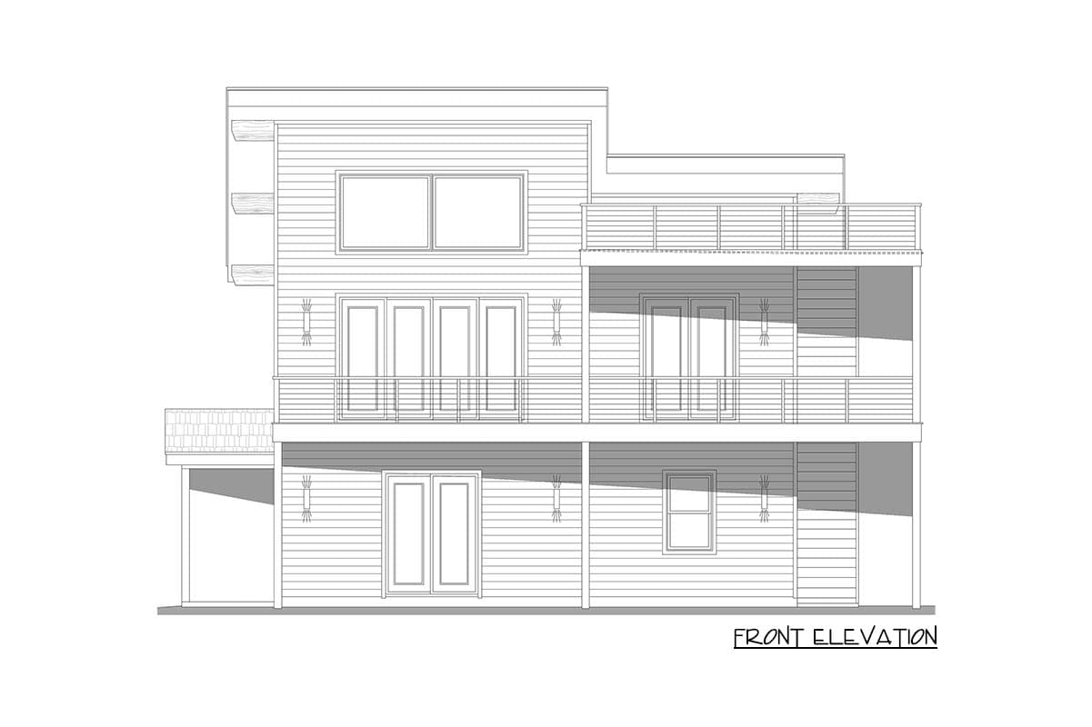 Plan 680606VR: Modern 3-Bed House Plan with Upstairs Master Suite and Game Room - Image #9 - Contemporary, Modern