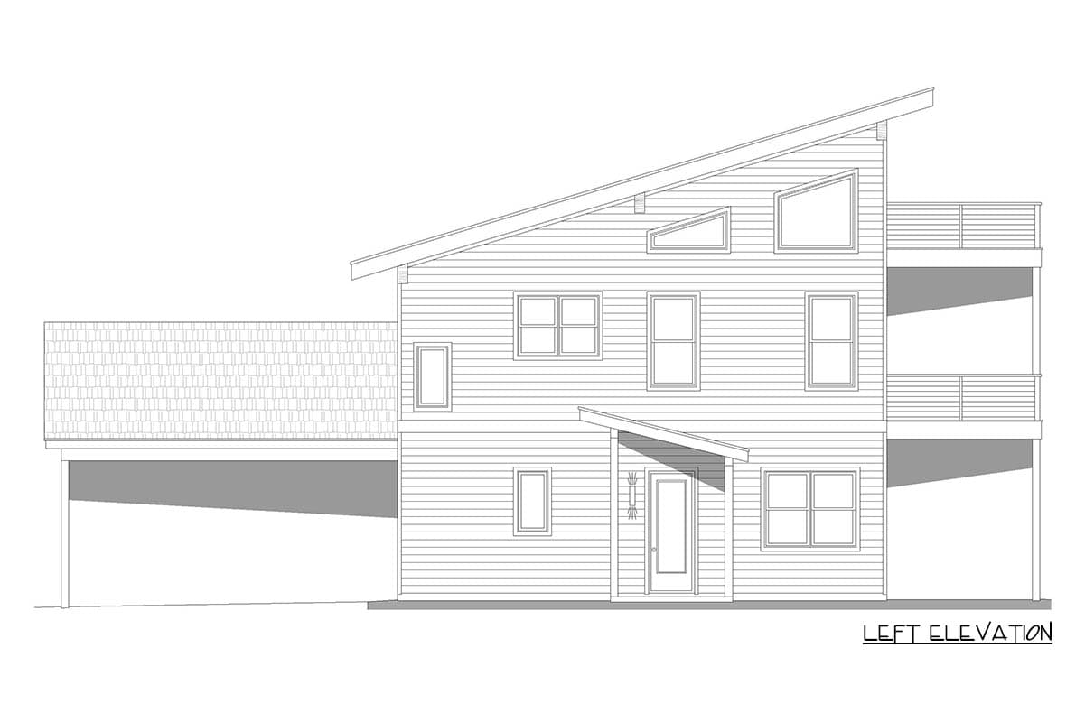 Plan 680606VR: Modern 3-Bed House Plan with Upstairs Master Suite and Game Room - Image #10 - Contemporary, Modern