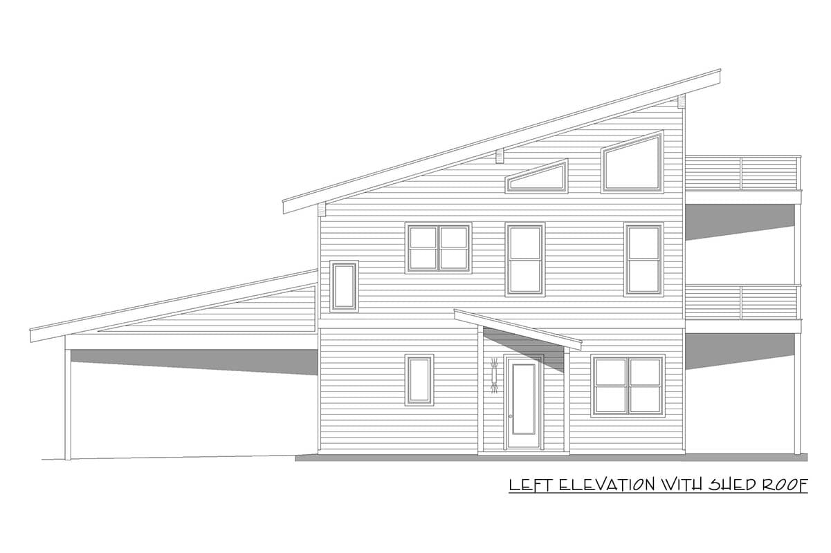 Plan 680606VR: Modern 3-Bed House Plan with Upstairs Master Suite and Game Room - Image #13 - Contemporary, Modern