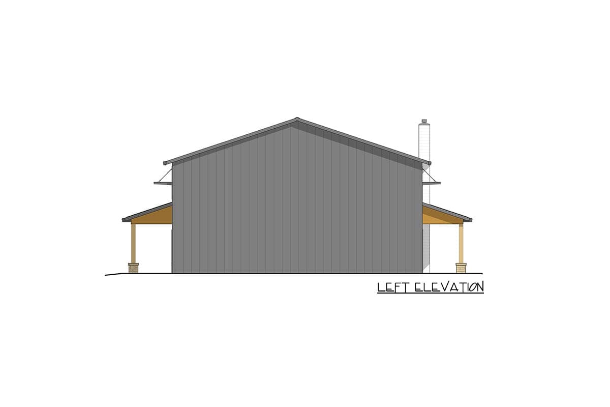 Plan 405037FDC: Modern Barndominium House Plan with Wrap-Around Porch and Vaulted Loft - Image #8 - Barndominium