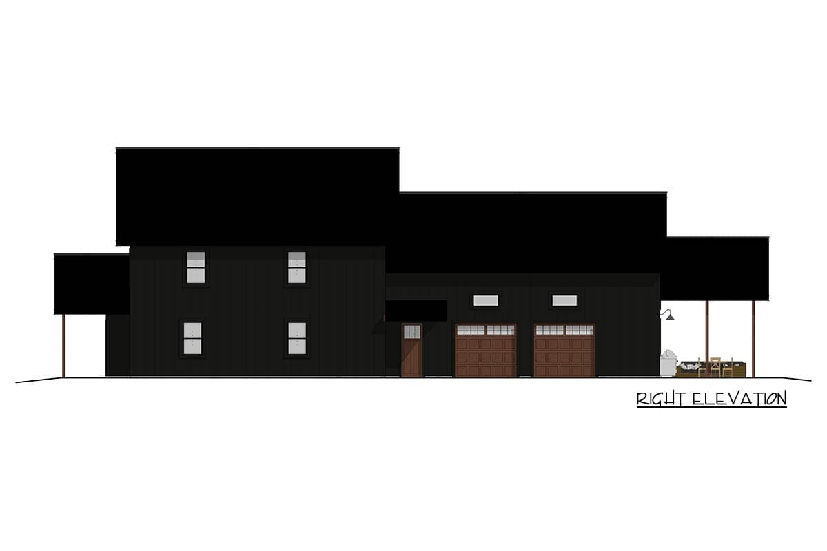 Plan 405038FDC: Modern Barndominium Plan with Vaulted Living Room and Massive Shop Space - Image #5 - Barndominium