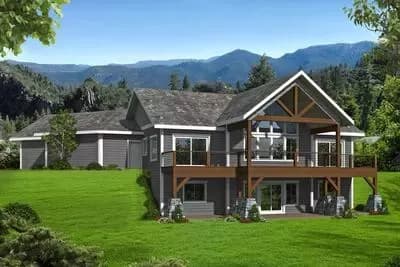 Spacious Modern Craftsman House Plan with Walkout Basement and Four-Car Garage