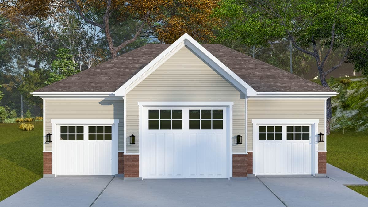 Plan 61661UT: Spacious Craftsman 3-Car Garage House Plan with Workshop and High Ceilings - Image #5 - Craftsman