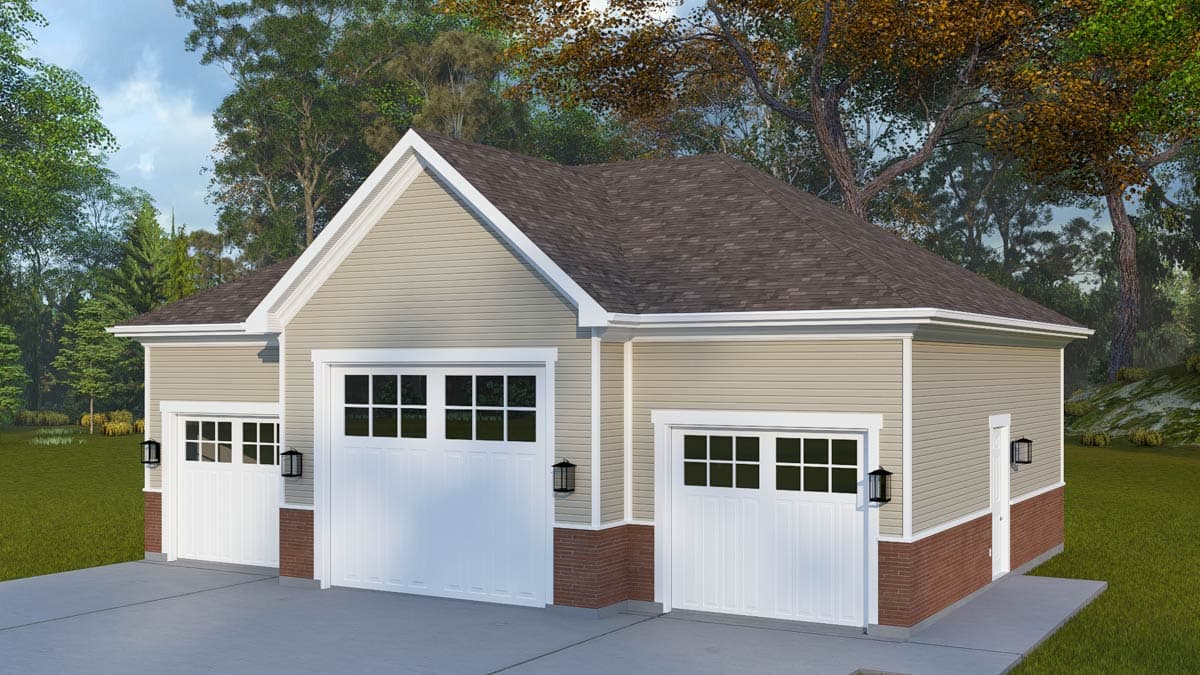 Plan 61661UT: Spacious Craftsman 3-Car Garage House Plan with Workshop and High Ceilings - Image #6 - Craftsman