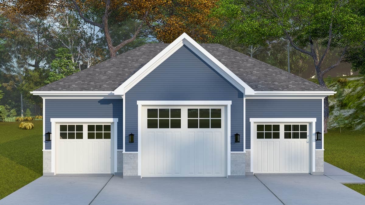 Plan 61661UT: Spacious Craftsman 3-Car Garage House Plan with Workshop and High Ceilings - Image #9 - Craftsman