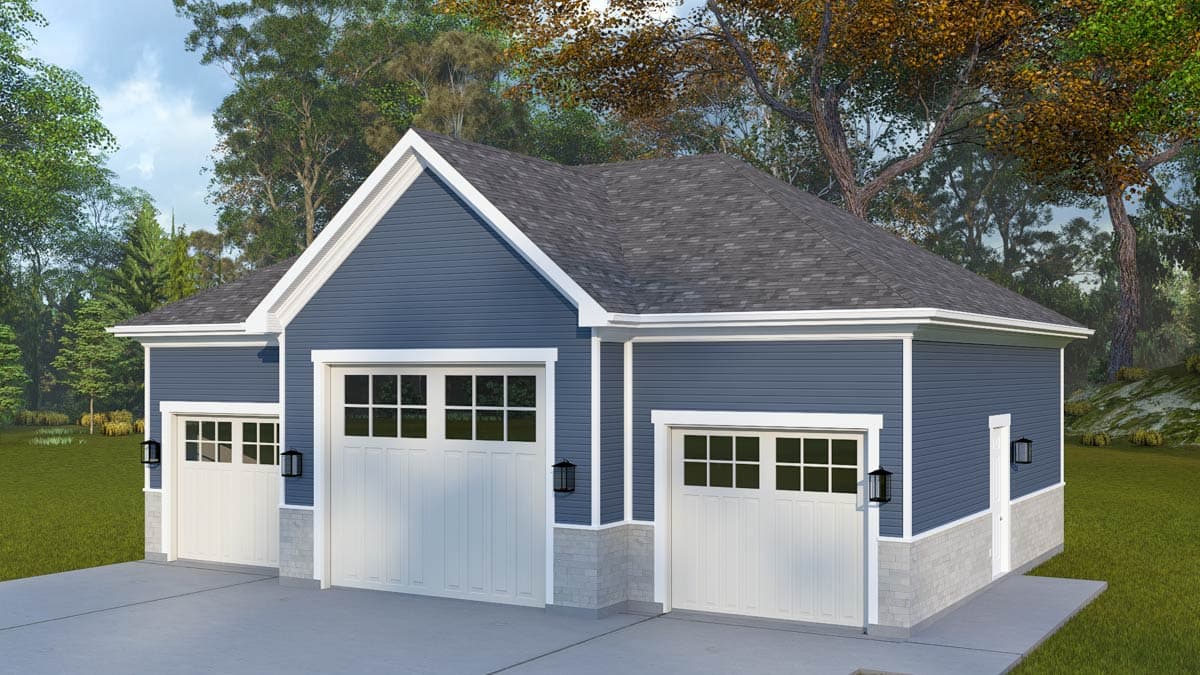 Plan 61661UT: Spacious Craftsman 3-Car Garage House Plan with Workshop and High Ceilings - Image #10 - Craftsman