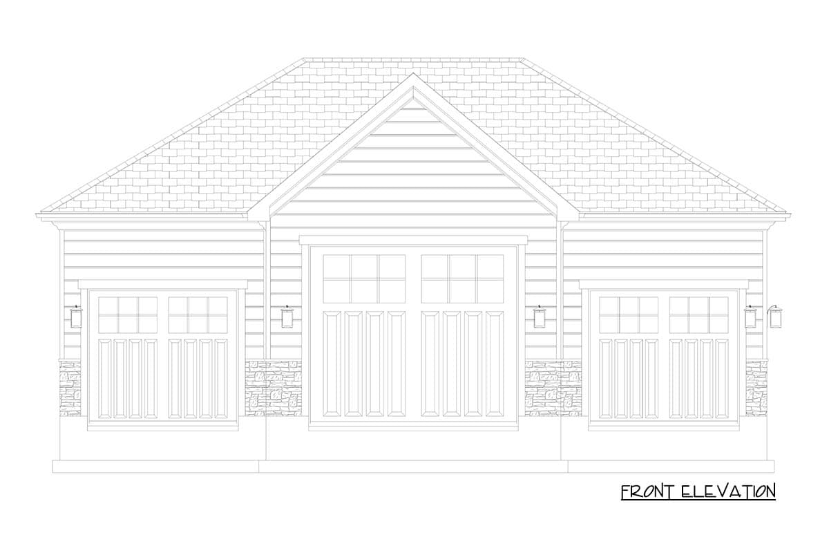 Plan 61661UT: Spacious Craftsman 3-Car Garage House Plan with Workshop and High Ceilings - Image #13 - Craftsman