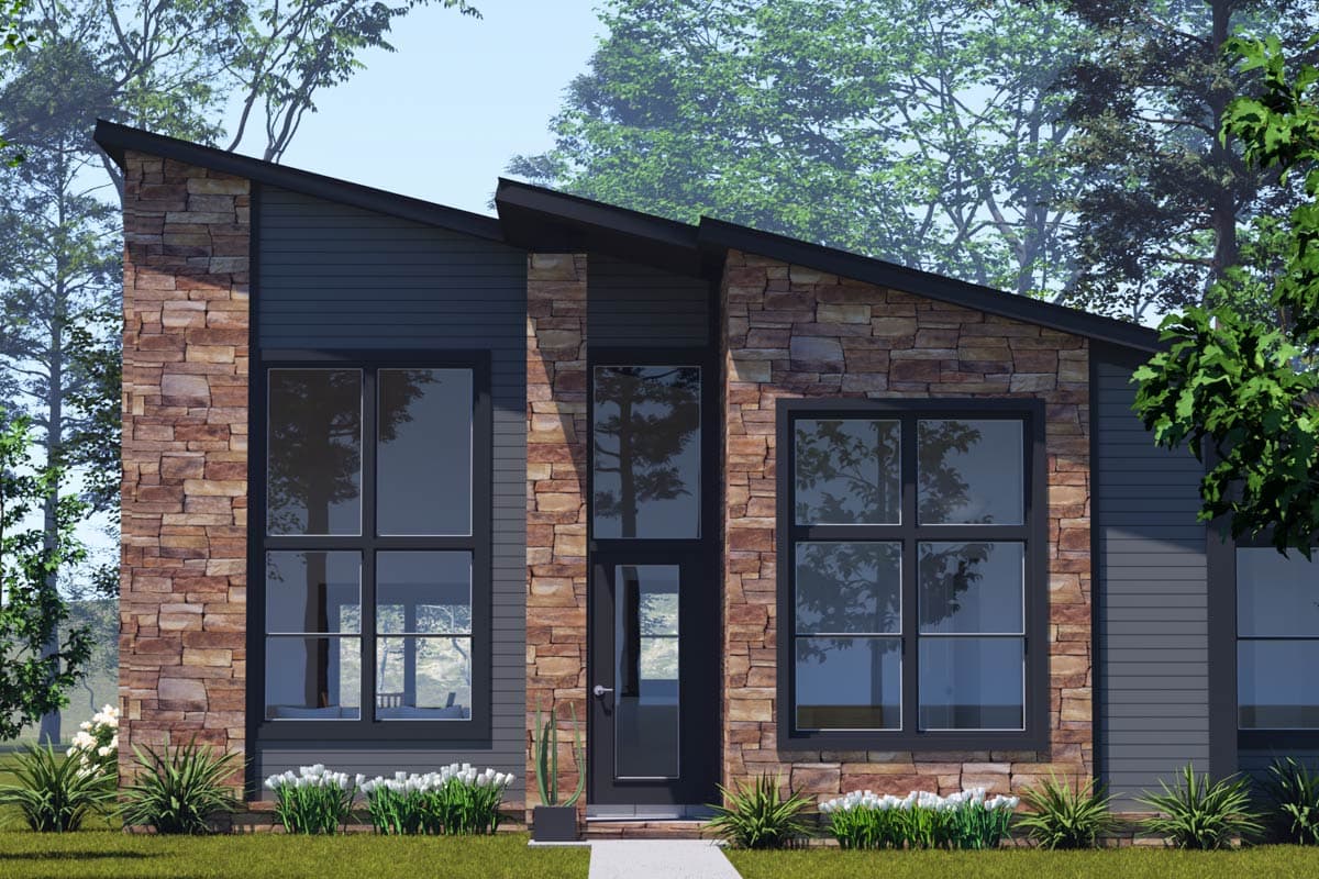 Plan 52467WM: Contemporary Modern House Plan with Split Bedrooms and Vaulted Ceilings - Image #6 - Contemporary, Modern