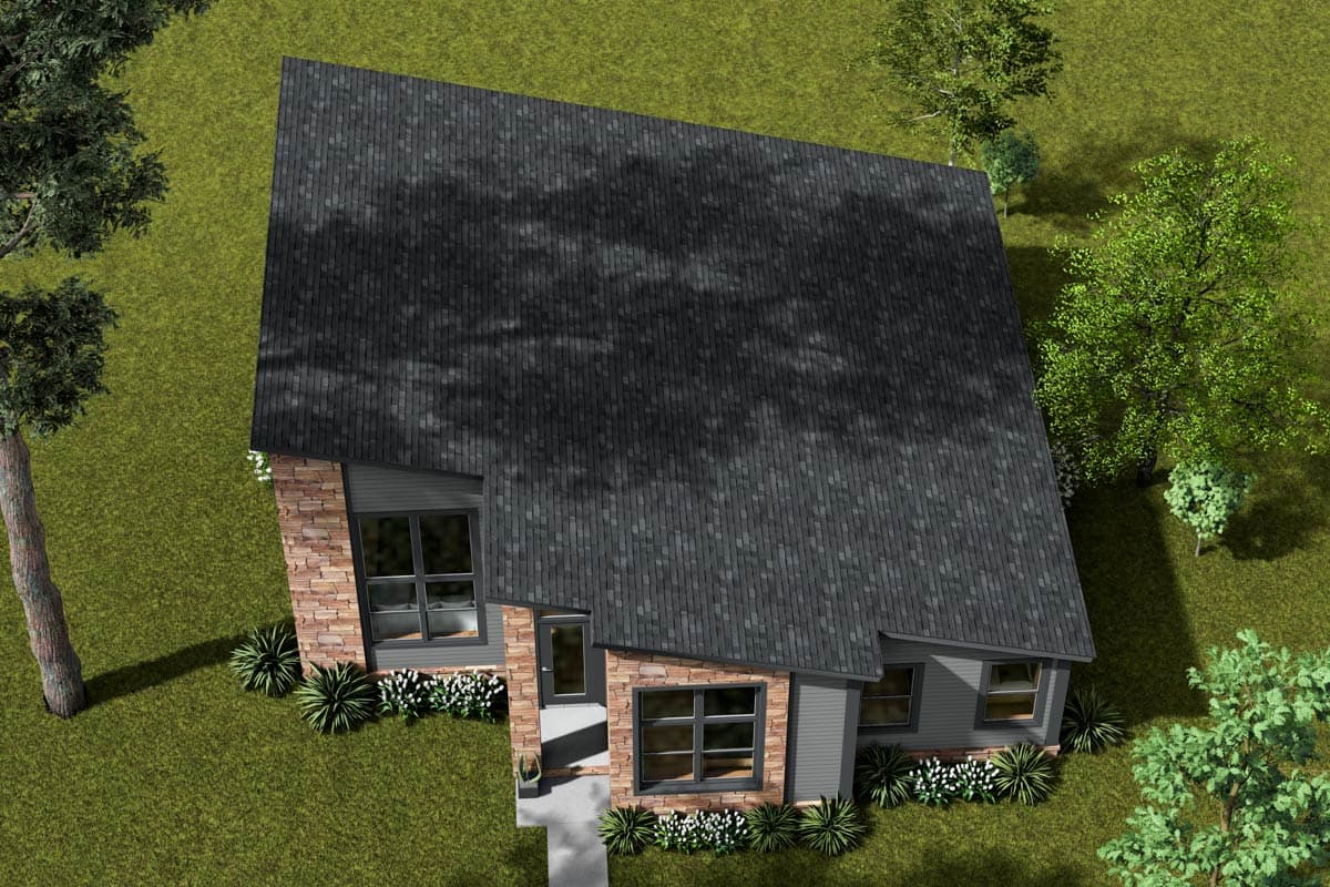 Plan 52467WM: Contemporary Modern House Plan with Split Bedrooms and Vaulted Ceilings - Image #7 - Contemporary, Modern