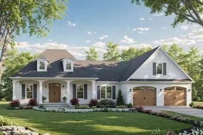 Elegant French Country House Plan with Main Level Master Suite
