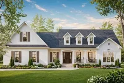 2,418 Sq Ft Farmhouse House Plan with Split Beds and Bonus