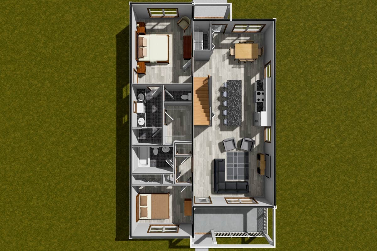 Plan 52469WM: Traditional House Plan with 4 Beds 3 Baths and First-Floor Master - Image #7 - Country, Traditional