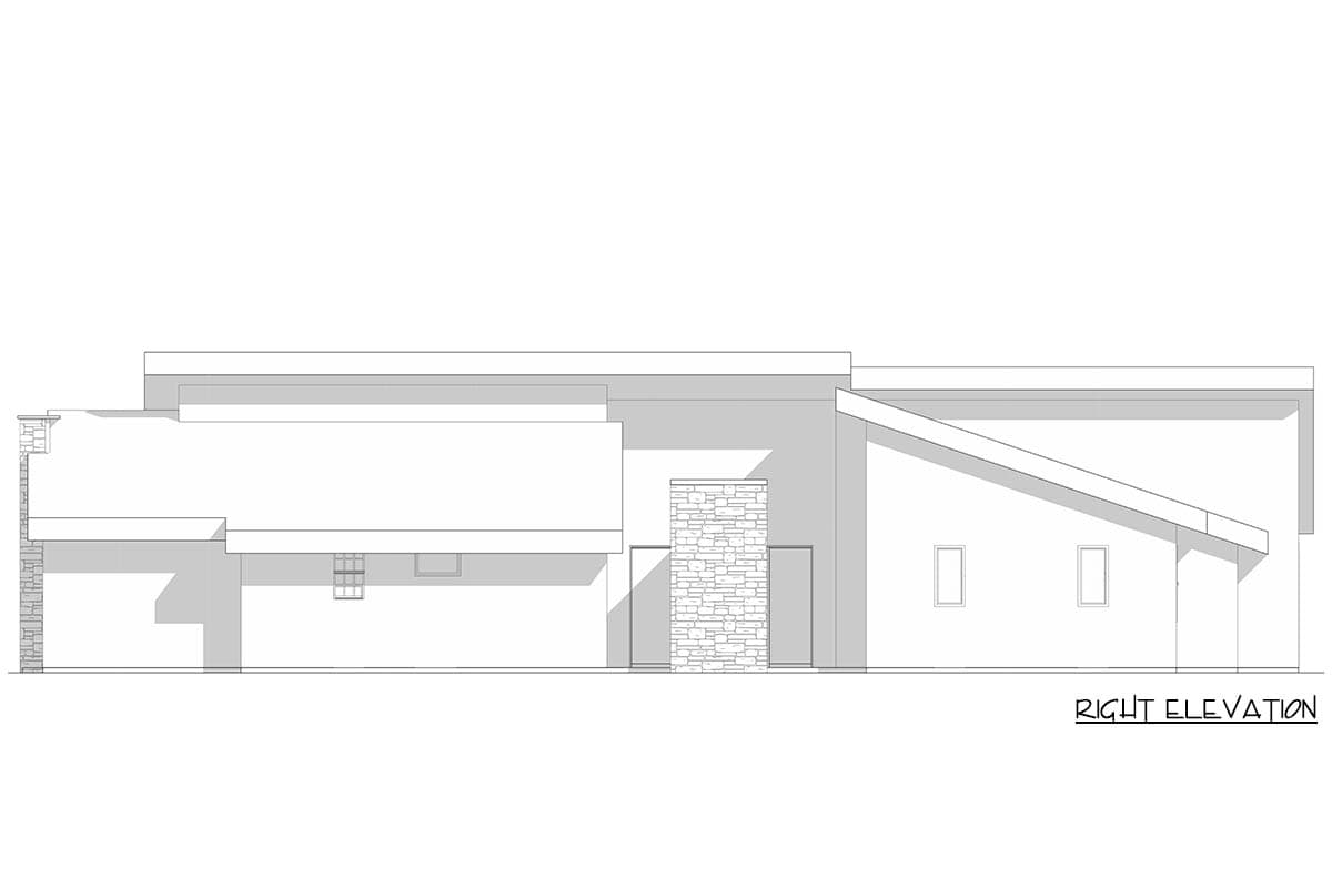 Plan 520035RKY: Modern House Plan with Courtyard, Open-Concept Living and Split Bedrooms - Image #5 - Contemporary, Modern