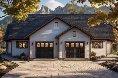 Cottage Duplex House Plan with First Floor Masters