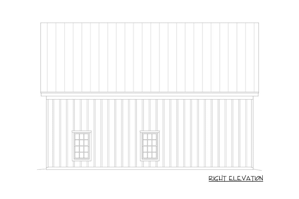 Plan 680607VR: Country Barn House Plan with 1230 Sq Ft, Flex Room and Office - Image #5 - Country