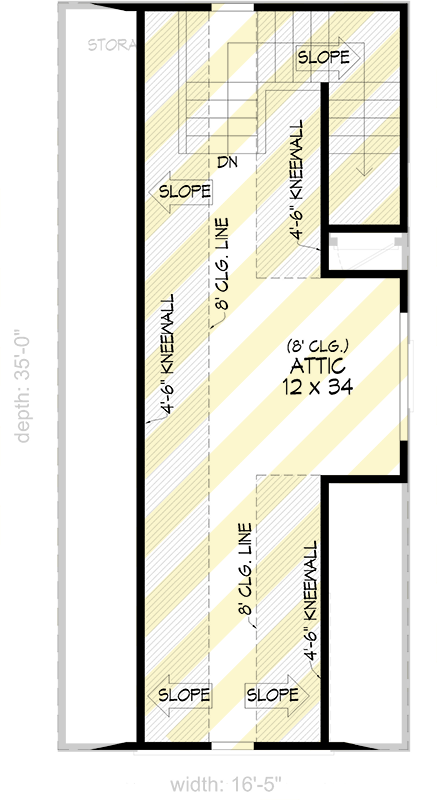 Plan 680611VR: Versatile Traditional 1-Car Garage House Plan with Bonus Loft - Floor Plan - 2nd Floor - Traditional