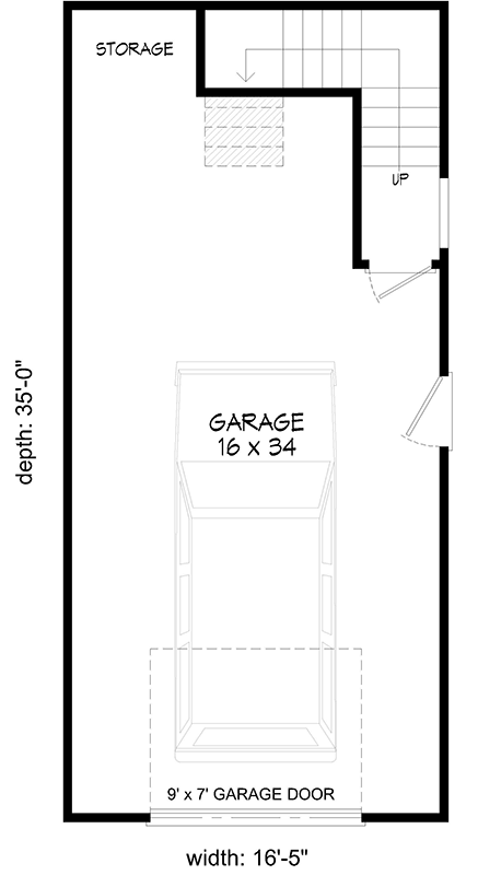 Plan 680611VR: Versatile Traditional 1-Car Garage House Plan with Bonus Loft - Floor Plan - Main Level - Traditional