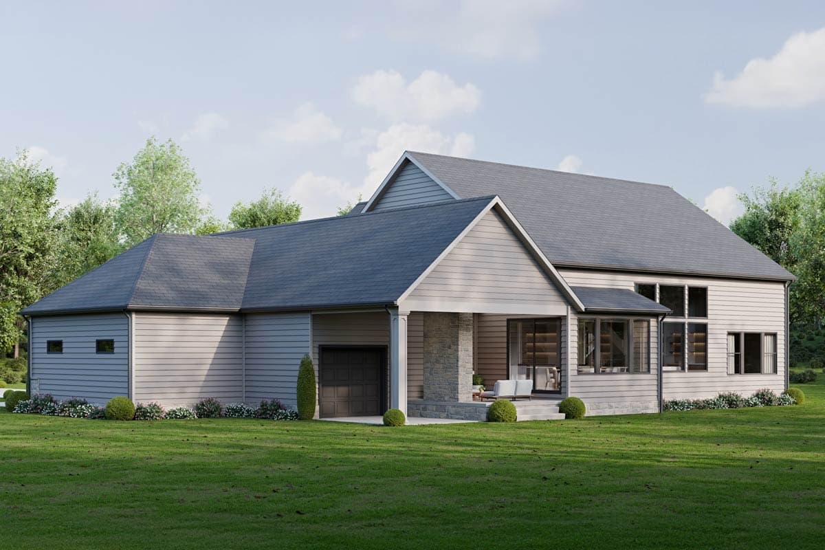 Plan 911063JVD: Stunning Craftsman House Plan: Main Level Master, 2-Story Great Room and 3-Car Garage - Image #6 - Craftsman, New American, Traditional