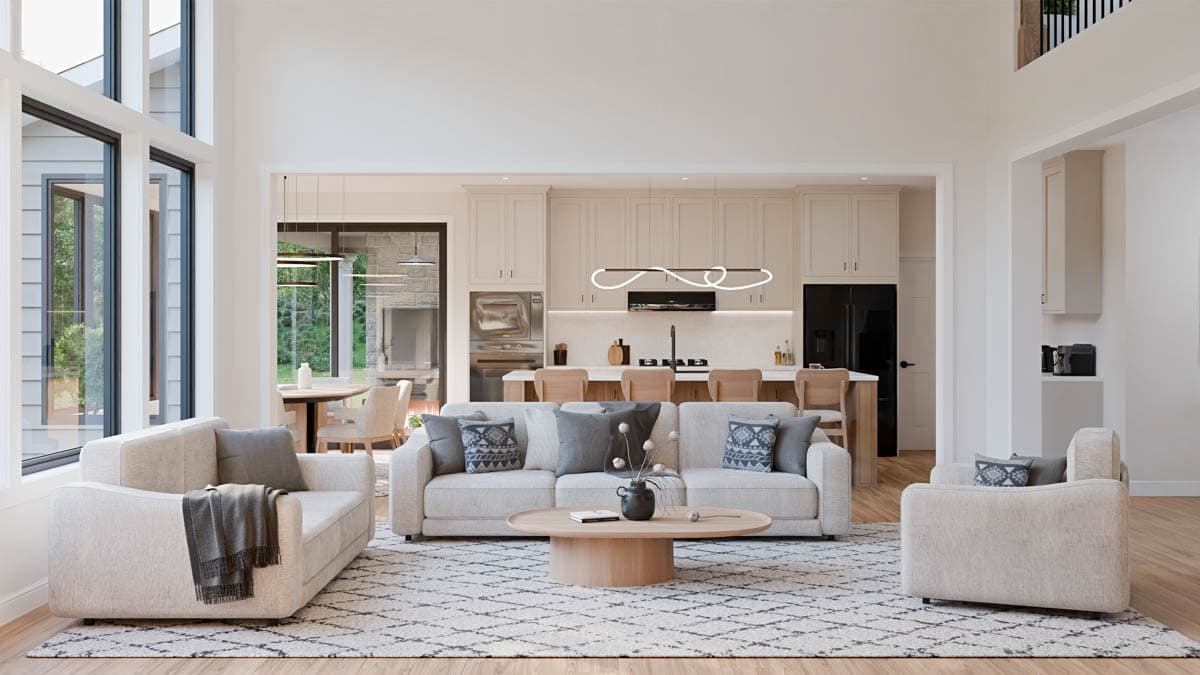 Plan 911063JVD: Stunning Craftsman House Plan: Main Level Master, 2-Story Great Room and 3-Car Garage - Image #9 - Craftsman, New American, Traditional