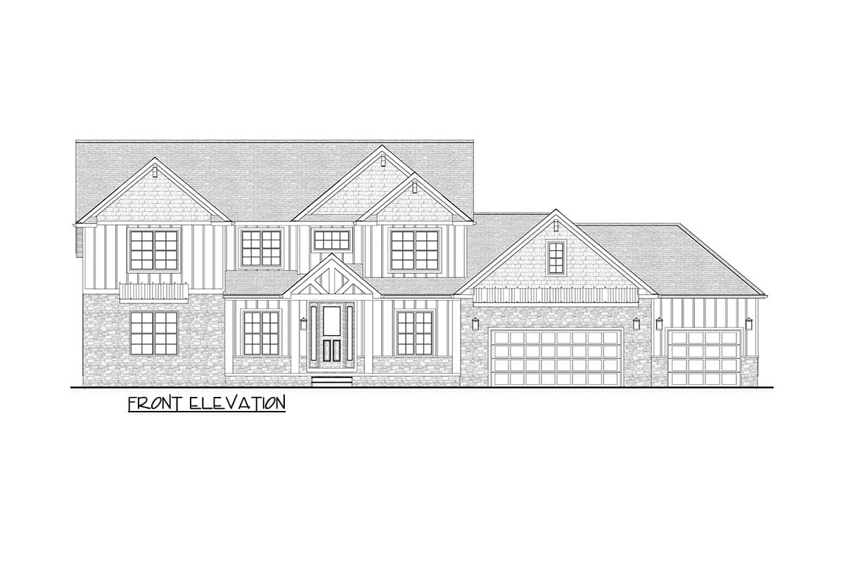 Plan 911063JVD: Stunning Craftsman House Plan: Main Level Master, 2-Story Great Room and 3-Car Garage - Image #16 - Craftsman, New American, Traditional