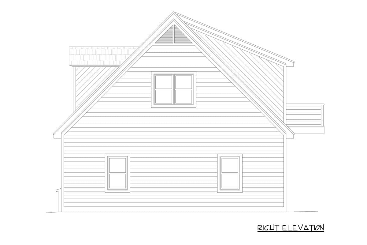 Plan 680613VR: Versatile Detached 1-Car Garage House Plan with Loft and Balcony - Image #5 - Craftsman