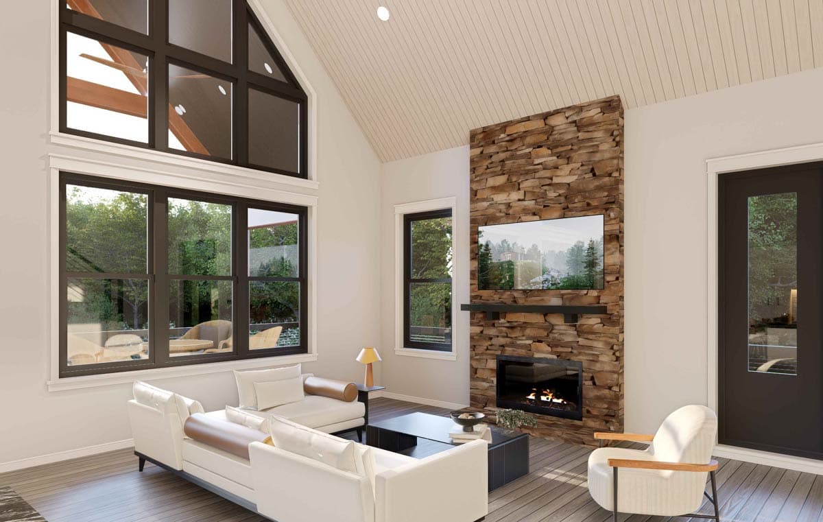 Plan 680614VR: Mountain House Plan with Main Level Master and Vaulted Great Room - Image #7 - Mountain