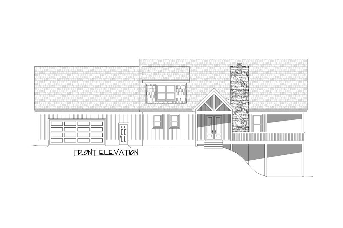 Plan 680614VR: Mountain House Plan with Main Level Master and Vaulted Great Room - Image #10 - Mountain