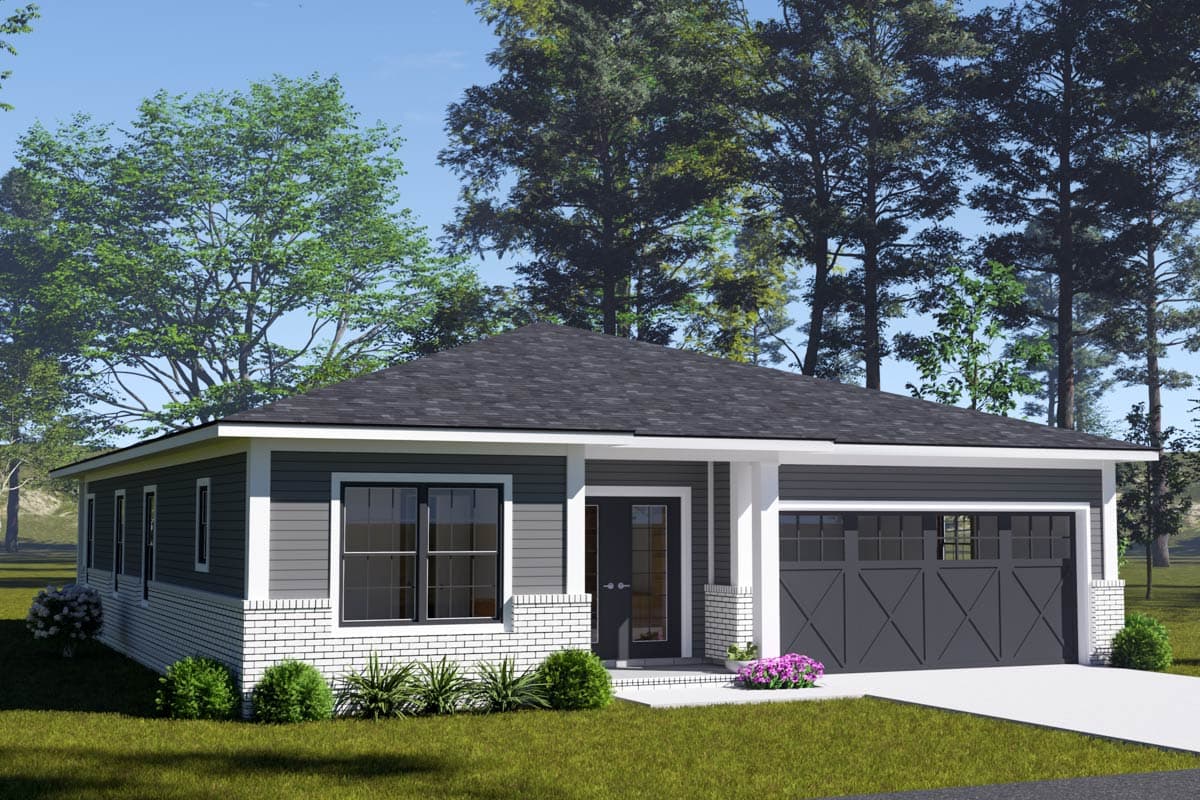 Plan 52474WM: Contemporary 3-Bedroom House Plan with Split Layout and Study - Image #5 - Contemporary, Modern, Prairie