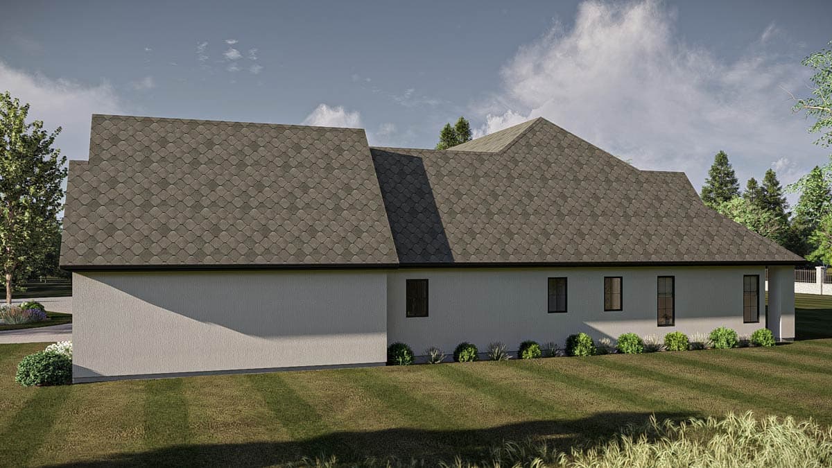 Plan 623555DJ: Expansive 3-Bed Transitional House Plan with Home Office and 4-Car Garage - Image #8 - European, Transitional