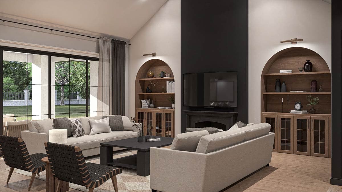 Plan 623555DJ: Expansive 3-Bed Transitional House Plan with Home Office and 4-Car Garage - Image #12 - European, Transitional