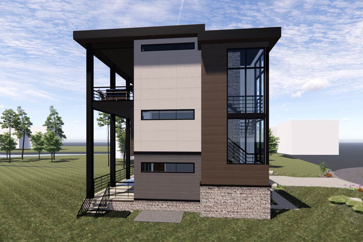 Plan 30095RT: Contemporary House Plan: 3 Beds, Elevator, Pool, Media - Image #7 - Contemporary