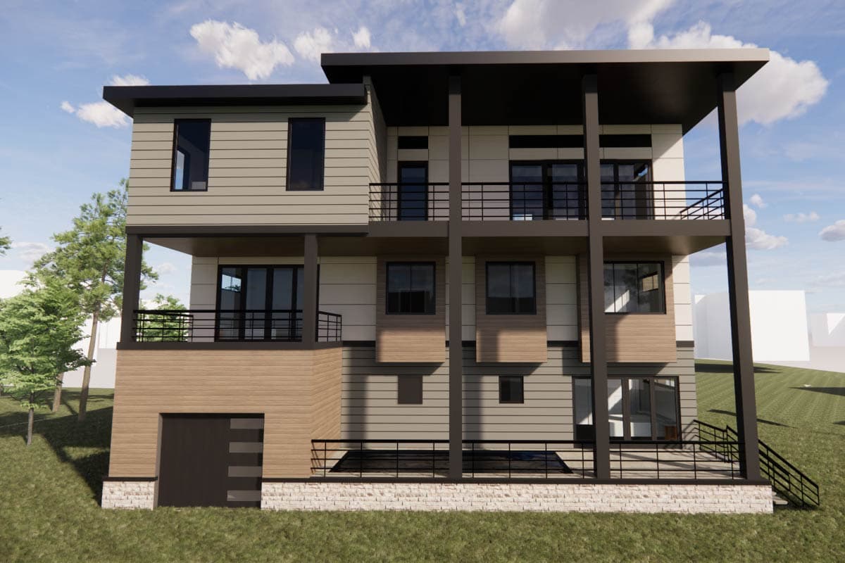 Plan 30095RT: Contemporary House Plan: 3 Beds, Elevator, Pool, Media - Image #12 - Contemporary