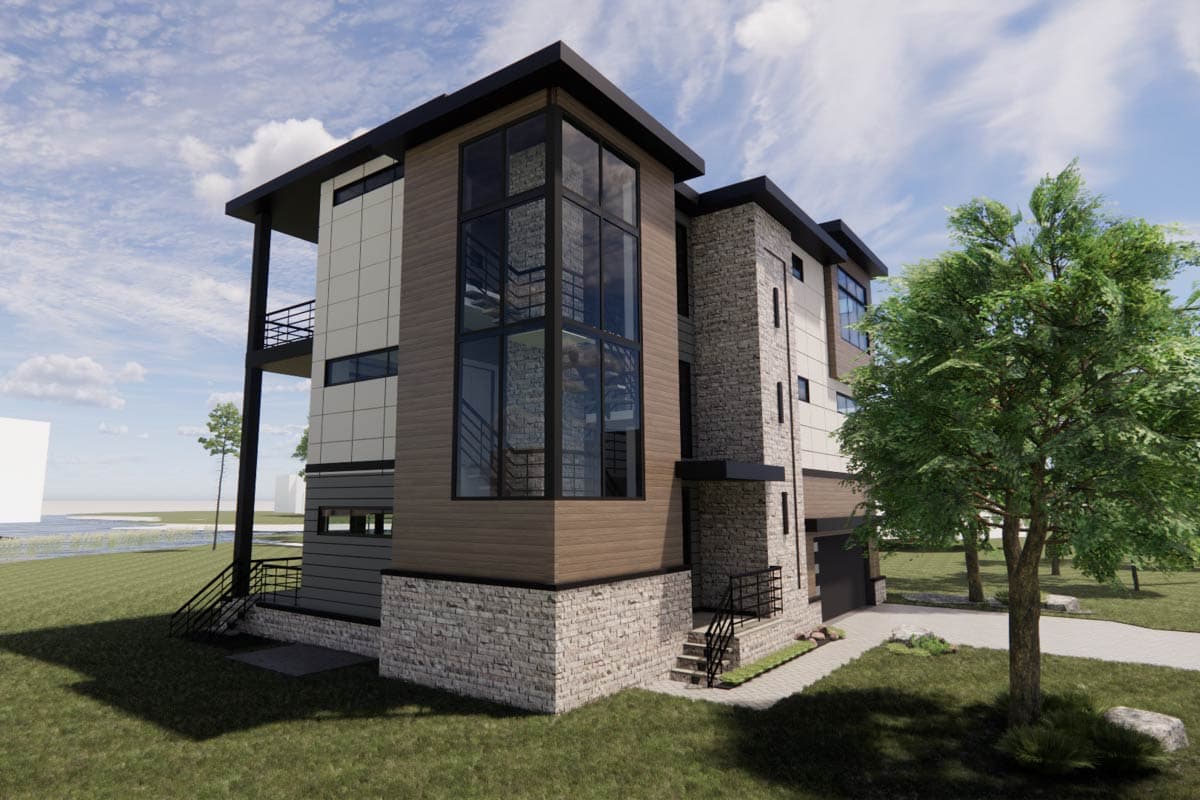 Plan 30095RT: Contemporary House Plan: 3 Beds, Elevator, Pool, Media - Image #14 - Contemporary