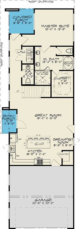 Plan 700506SND: Sleek Modern 3-Bedroom House Plan with First-Floor Master Suite - Floor Plan - Main Level - Contemporary, Mid Century Modern, Modern